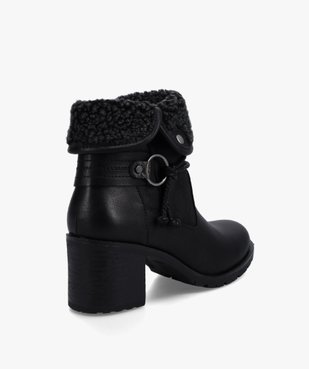 Boots femme à talon carré et col sherpa vue4 - GEMO(URBAIN) - GEMO