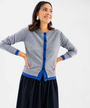 Gilet boutonné col rond femme vue4 - GEMO 4G FEMME - GEMO