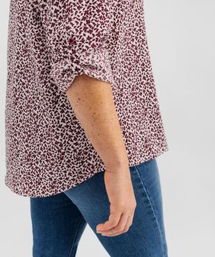 Chemise manches longues imprimée en maille gaufrée femme grande taille vue7 - GEMO (G TAILLE) - GEMO