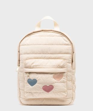 Sac à dos en toile avec coeurs brodés fille vue1 - GEMO (ACCESS) - GEMO
