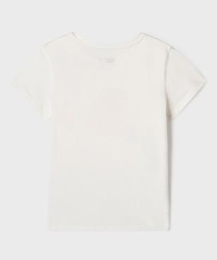 Tee-shirt manches courtes avec motif en relief fille vue3 - GEMO 4G FILLE - GEMO
