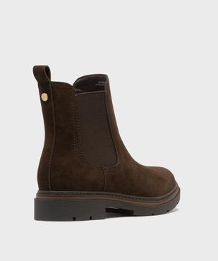 Boots Chelsea en suédine avec semelle crantée femme - LuluCastagnette vue4 - LULUCASTAGNETTE - GEMO
