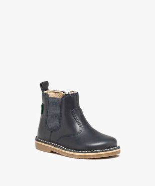 Boots bébé fille en cuir uni style Chelsea - Kickers vue2 - KICKERS - GEMO