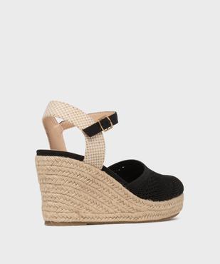 Sandales à talon compensé à bout fermé et semelle de corde femme vue4 - VALENTINA BALDA - GEMO