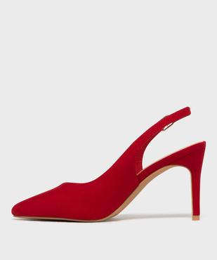 Escarpins slingbacks en suédine à talon aiguille et bout pointu femme - Valentina Baldano vue3 - VALENTINA BALDA - GEMO