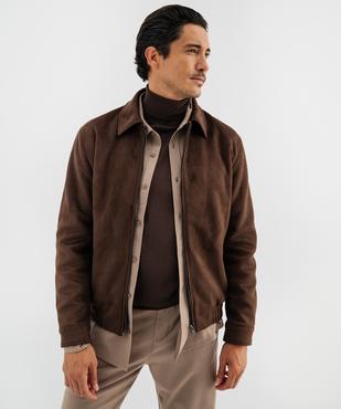 Veste zippée en suédine homme vue4 - GEMO (HOMME) - GEMO
