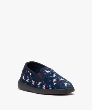 Chaussons fille en velours à motif licorne vue2 - GEMO 4G FILLE - GEMO