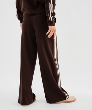 Pantalon de jogging large avec bandes latérales femme vue3 - GEMO(FEMME PAP) - GEMO