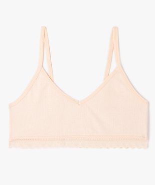 Brassière à fines bretelles en maille côtelée fille vue1 - GEMO 4G FILLE - GEMO