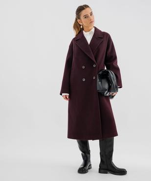 Manteau long croisé à double boutonnage et col femme vue4 - GEMO(FEMME PAP) - GEMO