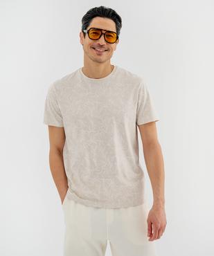 Tee-shirt manches courtes à motif feuillage homme vue1 - GEMO 4G HOMME - GEMO