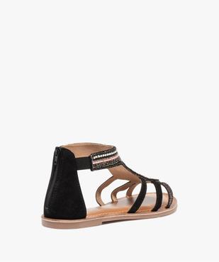 Sandales fille ornées de perles contrefort fermé et zippé  vue4 - GEMO (ENFANT) - GEMO