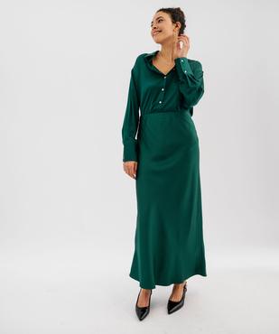 Jupe longue en matière satinée taille élastique femme vue5 - GEMO(FEMME PAP) - GEMO