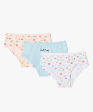 Shorties à motifs coeurs fille (lot de 3) vue1 - GEMO 4G FILLE - GEMO