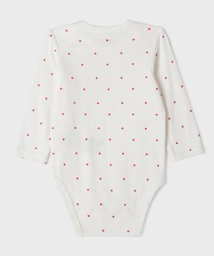 Body manches longues motifs coeurs bébé fille (lot de 3) vue3 - GEMO 4G BEBE - GEMO