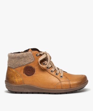Boots confort fourrés avec col en maille femme – Softrelax vue1 - SOFTRELAX - GEMO