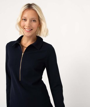 Robe femme en maille avec col chemise et zip vue2 - GEMO(FEMME PAP) - GEMO