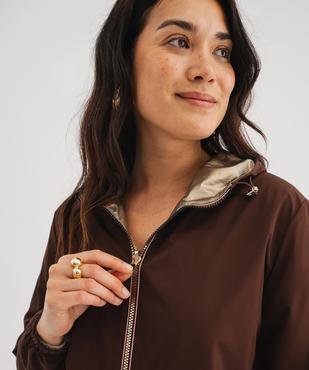 Imperméable réversible et déperlant à capuche femme vue4 - GEMO 4G FEMME - GEMO