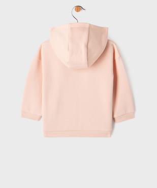 Sweat à capuche fermeture zippée aimantée bébé fille vue3 - GEMO 4G BEBE - GEMO