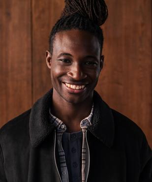 Blouson esprit aviateur en suédine doublée sherpa homme vue5 - GEMO (HOMME) - GEMO