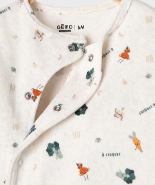 Pyjama en velours avec motif dinosaure bébé vue2 - GEMO 4G BEBE - GEMO