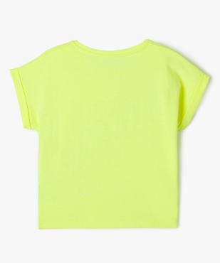 Tee-shirt manches courtes à revers coupe large et courte fille vue3 - GEMO 4G FILLE - GEMO