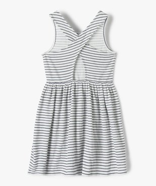 Robe fille rayée à bretelles croisées - LuluCastagnette vue3 - LULUCASTAGNETTE - GEMO