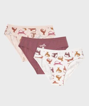 Culottes en coton biologique à motifs félins fille (lot de 3) vue1 - GEMO 4G FILLE - GEMO