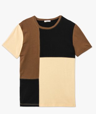 Tee-shirt à manches courtes effet patchwork homme vue4 - GEMO (HOMME) - GEMO