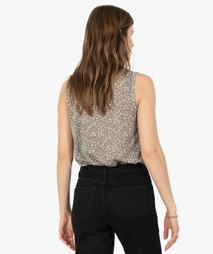 Débardeur femme à motifs fleuris et col froncé vue3 - GEMO 4G FEMME - GEMO