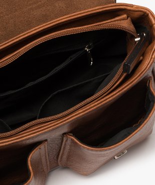 Sac femme forme cartable avec double fermeture aimantée vue3 - GEMO (ACCESS) - GEMO