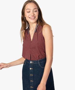 Débardeur femme fluide imprimé à col V sportswear vue1 - GEMO(FEMME PAP) - GEMO