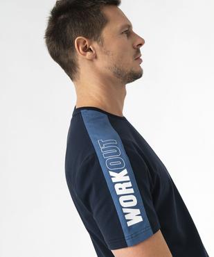 Tee-shirt manches courtes contrastantes homme vue3 - GEMO (HOMME) - GEMO