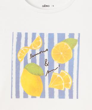 Tee-shirt manches courtes coupe courte imprimé fille vue3 - GEMO (ENFANT) - GEMO