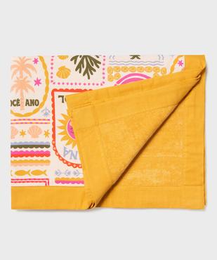 Serviette de plage bi-matières à motifs exotiques vue2 - GEMO (ACCESS) - GEMO