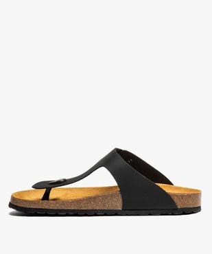 Mules pour homme unies à entre-doigts dessus cuir vue3 - GEMO (CASUAL) - GEMO