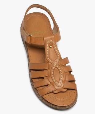 Sandales femme confort à brides multiples en cuir vue5 - GEMO (CONFORT) - GEMO