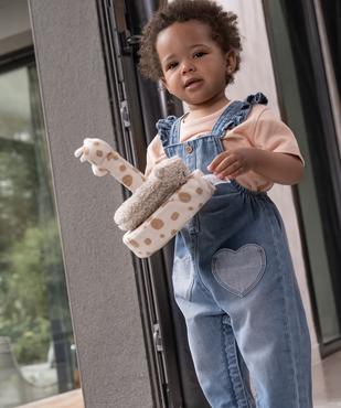 Salopette en jean avec entrejambe zippé bébé fille vue5 - GEMO 4G BEBE - GEMO