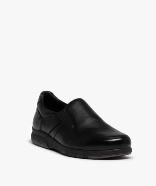 Mocassins homme confort dessus cuir uni vue2 - GEMO (CONFORT) - GEMO