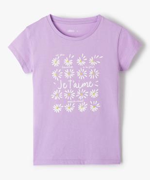 Tee-shirt fille pastel à motif pailleté vue1 - GEMO (ENFANT) - GEMO