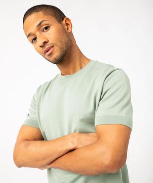 Pull à manches courtes en maille fine avec col rond homme vue2 - GEMO (HOMME) - GEMO