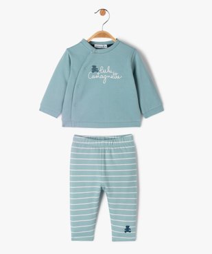 Pyjama 2 pièces bébé garçon intérieur velours - LuluCastagnette vue1 - LULUCASTAGNETTE - GEMO