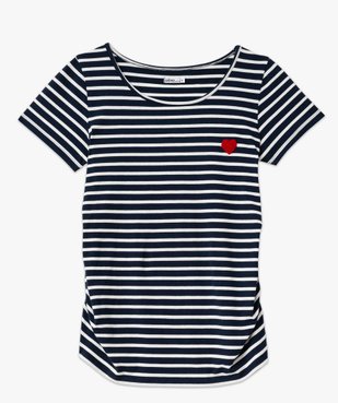 Tee-shirt de grossesse imprimé à manches courtes avec appliqué cœur en velours vue8 - GEMO 4G MATERN - GEMO