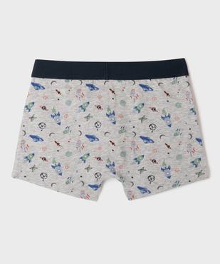 Boxers en coton stretch uni et motifs de l’espace garçon (lot de 2) vue3 - GEMO 4G GARCON - GEMO