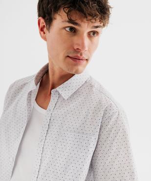 Chemise manches courtes en coton à micro-motifs homme vue2 - GEMO (HOMME) - GEMO