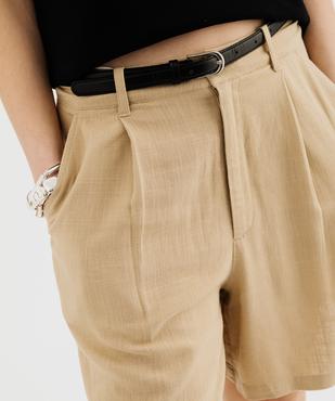 Bermuda ample et chic en viscose-lin avec ceinture femme vue2 - GEMO(FEMME PAP) - GEMO