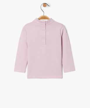 Tee-shirt manches longues et col roulé imprimé bébé fille vue3 - GEMO(BEBE DEBT) - GEMO