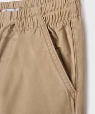 Pantalon jogger en twill de coton taille élastique garçon vue2 - GEMO (ENFANT) - GEMO