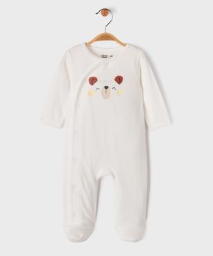 Pyjama dors-bien en velours fermeture devant bébé vue4 - GEMO 4G BEBE - GEMO