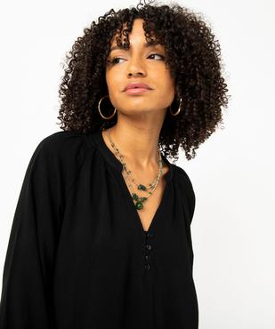 Blouse en viscose fluide unie à manches 3/4 femme vue3 - GEMO(FEMME PAP) - GEMO